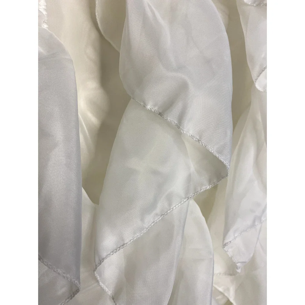 Sheer White Vertical Ruffled Window Curtain Panel 50 x 84
